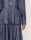 DENIM LONG TIERED DRESS