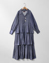 DENIM LONG TIERED DRESS