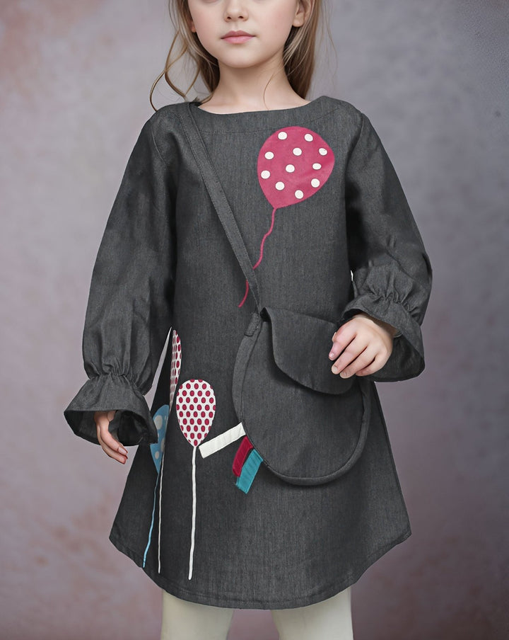 GIRLS 2 PIECE SUIT WITH BAG - Polkadots - 13202PG - 207199 - GIRLS 2 PIECE SUIT WITH BAG