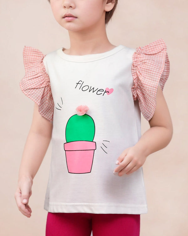 GIRLS PRINTED T-SHIRT - Polkadots - 13584AY-215758 - GIRLS PRINTED T-SHIRT