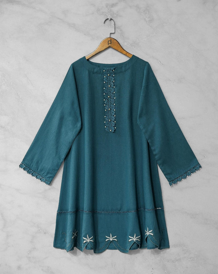 | KHADDAR EMBROIDERED KURTI | - Polkadots - 11559PD - 205559 - | KHADDAR EMBROIDERED KURTI |