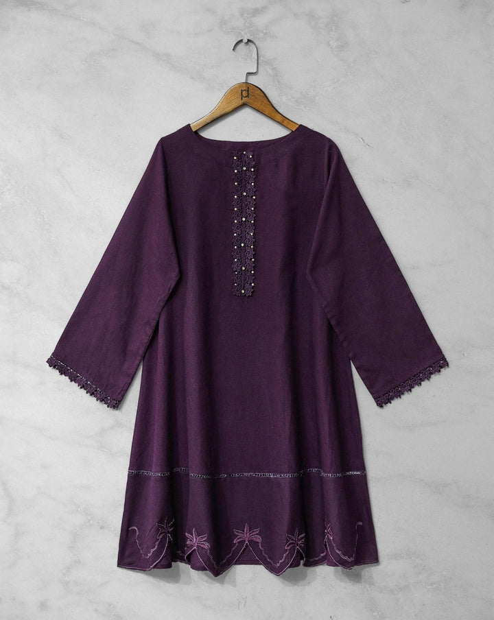 | KHADDAR EMBROIDERED KURTI | - Polkadots - 11559PD - 205556 - | KHADDAR EMBROIDERED KURTI |