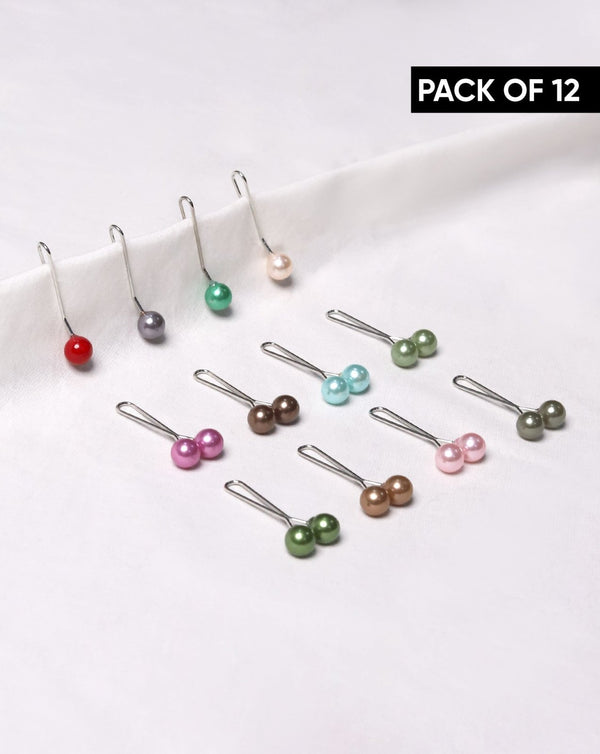 PACK OF 12 HIJAB PINS - Polkadots - 14254JD - 225130 - PACK OF 12 HIJAB PINS