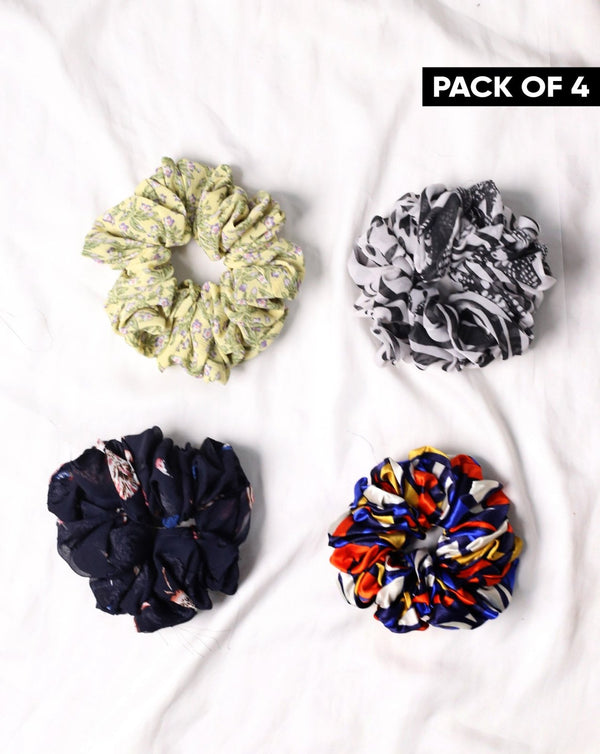 | PACK OF 4 PLAIN SCRUNCHIES | - Polkadots - 12645RFPack11-215672 - | PACK OF 4 PLAIN SCRUNCHIES |