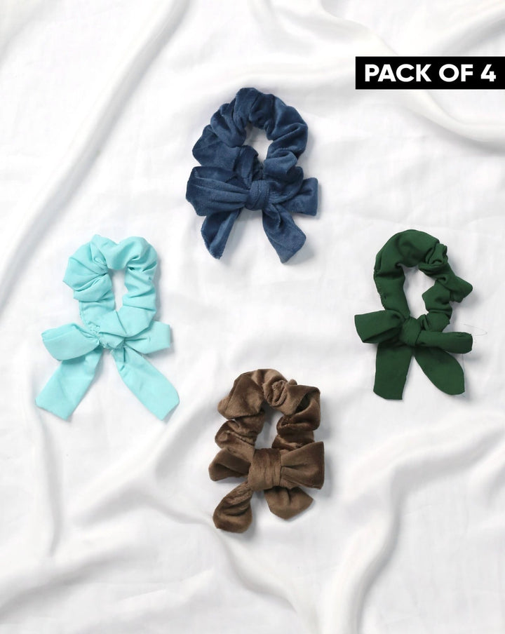 | PACK OF 4 PLAIN SCRUNCHIES | - Polkadots - 12857RFPack8-215697 - | PACK OF 4 PLAIN SCRUNCHIES |