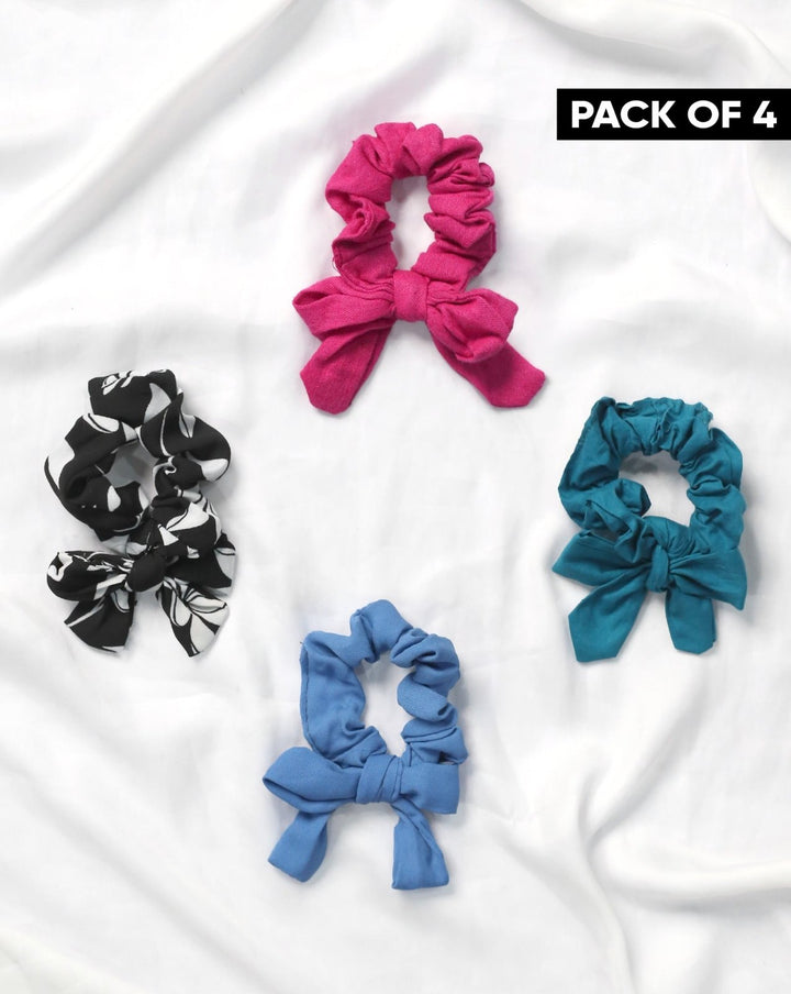 | PACK OF 4 PLAIN SCRUNCHIES | - Polkadots - 12857RFPack7-215696 - | PACK OF 4 PLAIN SCRUNCHIES |