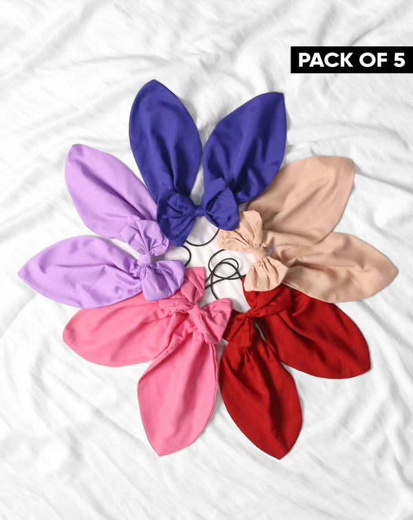 | PACK OF 5 PLAIN SCRUNCHIES | - Polkadots - 12715RFPack2-214955 - | PACK OF 5 PLAIN SCRUNCHIES |