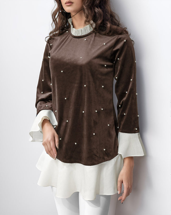 VELVET TOP - Polkadots - 12916PD - 200952 - VELVET TOP