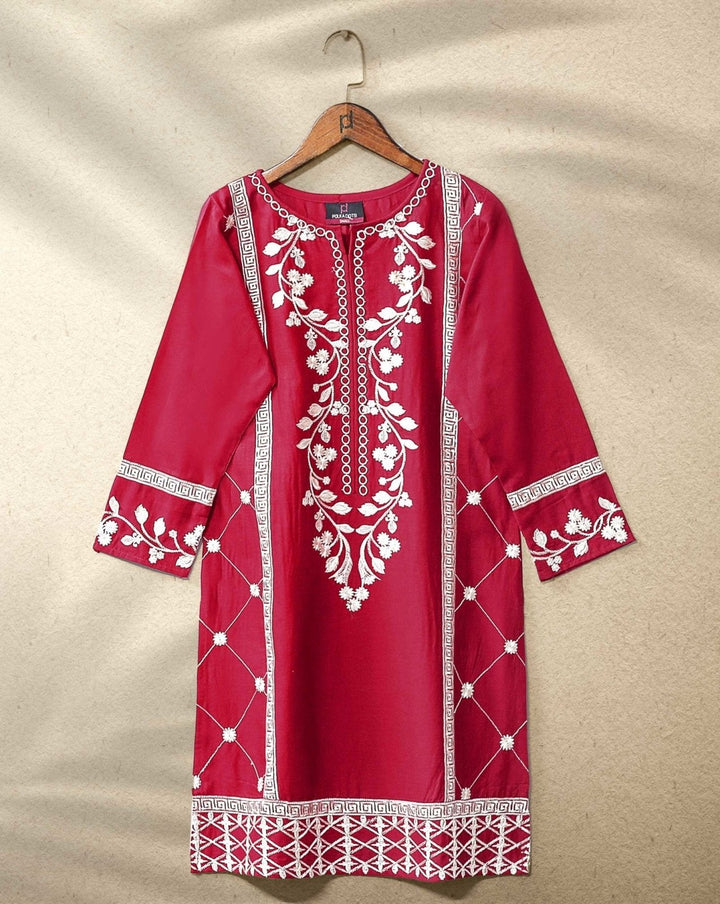 EMBROIDERED KURTI - Polkadots - 10309AMY-045654 - EMBROIDERED KURTI