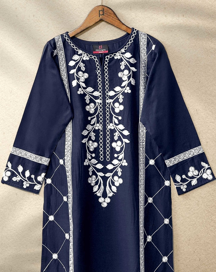 EMBROIDERED KURTI - Polkadots - 10309AMY-045654 - EMBROIDERED KURTI