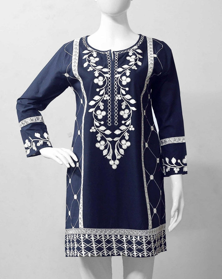 EMBROIDERED KURTI - Polkadots - 10309AMY-045651 - EMBROIDERED KURTI