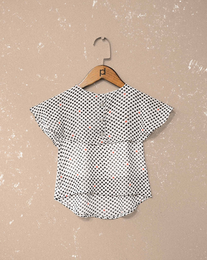 GIRLS CAPE TOP - Polkadots - 12587PD2-199748 - GIRLS CAPE TOP