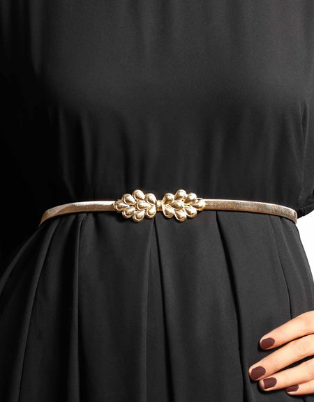 Gold metal waist outlet belt