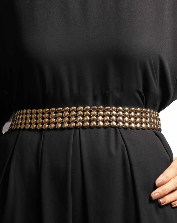 WOMEN METAL WAIST BELT - Polkadots - 13343NJ-210619 - WOMEN METAL WAIST BELT